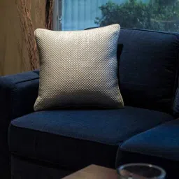 Grey 100% Cotton Traditional 22 x 22 Inches Cushion Cover by Maspar-picture-10