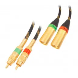 MX 2 RCA Plug To MX 2 x 3 Pin MIC Male Gold Plated Connector XLR Cord with Nylon Mesh 2 Meter (MX-3096)-picture-27