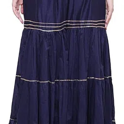 pi world Women Flared Dark Blue Viscose Rayon Trousers image 2