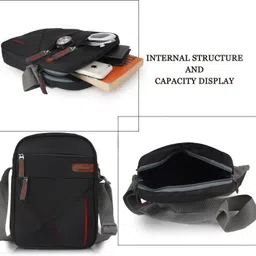 alison Men Black Messenger Bag image 2