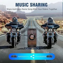 Edyell C8 Pro MotoComm + BTv5.4 Intercom & HiFi Stereo Compatible for All Helmets Helmet bluetooth device with ANC, Hands Free Calling, Voice Assist, Collision Warnings image 3