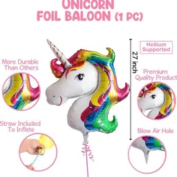 party gliters Printed pink unicorn 5pc balloon set combo set of 5pc for birthday decoration or any other decoration for party supplies Balloon image 4