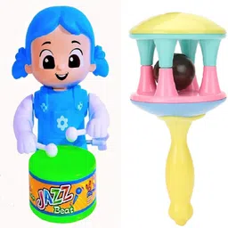 prv toys BABY Drummer Toy for Toddler Kids Birthday Gift Musical Ding Dong Rattle Toy Rattle-picture-18