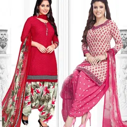 Unstitched Crepe Salwar Suit Material Printed-image-8