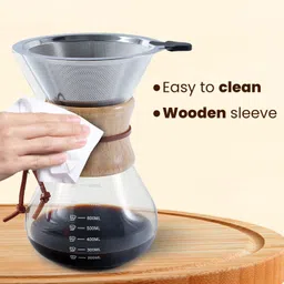 agaro Elite Pour Over Coffee Maker, Drip Coffee Maker, (800 ml) 3 Cups Coffee Maker image 5