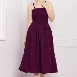 buyuniquefashion Women Fit and Flare Purple Midi/Calf Length Dress-picture-30