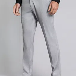 louis philippe ath.work Men Comfort Fit Grey Polyester Trousers image 3