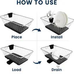 kitchenplus Dish Drainer Kitchen Rack Steel image 4