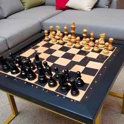 jd creations Chess Board 21X21 Inch Black & Mapple, Notation with Premium Coins 3.75 Inch 5 cm Chess Board-picture-13