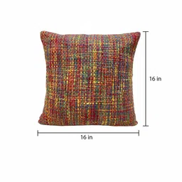 house of silko Yellow Abstract Silk 16 x 16 Inches Cushion Cover image 3