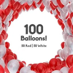 balaji Solid Premium Quality RED&WHITEPO100 Balloon-picture-12