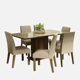 madesa Alexis 6 Seater Dining Set in Wood Finish image 4