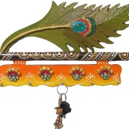 jaipurcrafts Beautiful MorPankhi Papermache Wood Key Holder image 2