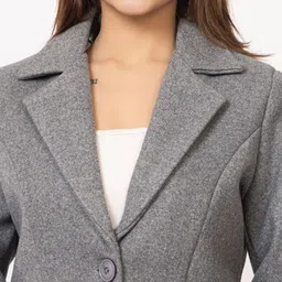 lady leaf Suede Solid Coat For Women image 4