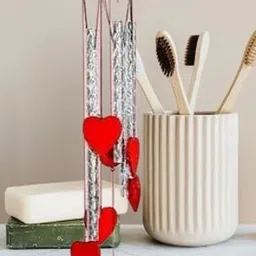heartwindchimes Red Heart Shape Wind Chimes | Romantic Home Décor & Positive Energy Gift Brass Windchime image 4