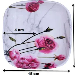 carnival Melamine 6 Inch Snacks,Breakfast,Salad & Dinner Plate Set 12 Pcs Quarter Plate image 2