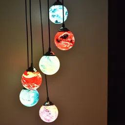 ionic glass Globe Pendant Lights for Dining Table, Pendant Lighting Fixture Hanging Lamp Chandelier Ceiling Lamp-picture-26