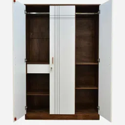 outkraft Portland 3 Door Wardrobe With Drawer In Dusky Basalt And Ceramic White Finish image 5