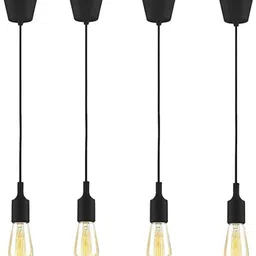 eve hanger Lamp Cord Vintage Pendant Light E26/ E27 Black Cord Holder With Bulb Pendant Lamp Ceiling Lamp image 1
