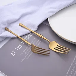 oicia Nw1_Gold Flatware Salad Forks, Appetizer Fork, Dinnerware Forks Stainless Steel Dinner Fork Set image 3