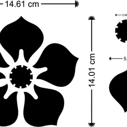 wall1ders 14 cm 8 Same Size Flowers Golden 3D Acrylic Stickers for Wall, 3D Acrylic Sticker, 3D Mirror Wall Stickers, 3D Mirror Stickers Wall Decor Items for Home and Office. Self Adhesive Sticker image 2