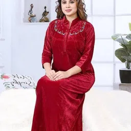 Pack of 2 Women Nighty with Robe-image-0