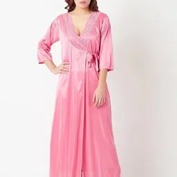 ovida Women Night Suit Set Pink Solid image 4