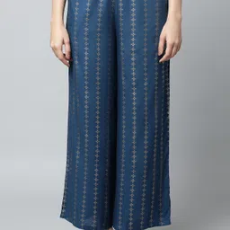 aurelia Women Relaxed Blue Viscose Rayon Trousers-picture-19