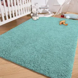 luxe home international Aqua Solidal Microfiber 3 x 5 Feet Machine Made Carpet-picture-22