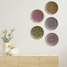 nestroots Tranquil Tapestry Mandala Wall Plate Set of 5-picture-40