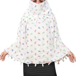 zarkle Printed Pure Cotton Women White Fancy Scarf, Stole, Scarf-picture-28