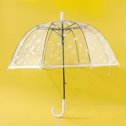 kuber industries Transparent Umbrella For Kids| Foldable Umbrella For Travel (White) Umbrella image 5