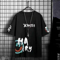 philip mack Men Graphic Print Round Neck Pure Cotton Black T-Shirt-picture-12