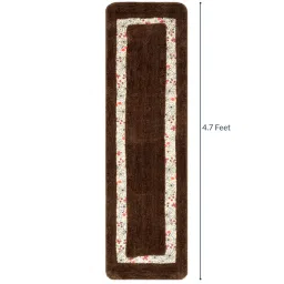 saral home Brown Cotton 55 x 16 Inches Hand Tufted Floor Runner image 3