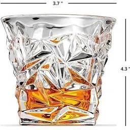 atmrik Transparent Diamond Glass Pack of 1 Glass Whisky Glass image 3