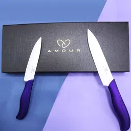 amour Metallic Purple Ceramic (Set of 2) Kitchen Knife image 1
