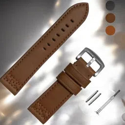 Bharasoft Classic Adjustable Watch Strap 24 mm Genuine Leather Watch Strap-picture-28
