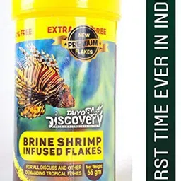 Brine Shrimp Infused Flakes Fish Food (55g) Sea Food 0.055 kg Dry Young, Adult, Senior Fish Food-image-97