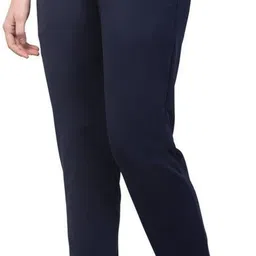 Women Solid Dark Blue Track Pants-image-13