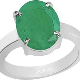freedom Natural Certified Emerald (Panna) Gemstone 4.25 Ratti or 3.87 Carat for Male & Female Sterling Silver Ring-picture-16