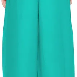 nypa Women Flared Light Green Cotton Blend Trousers image 3