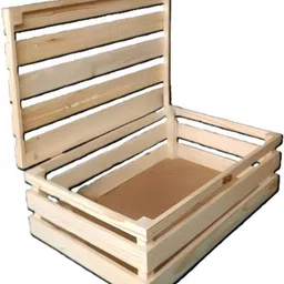 Wooden Storage Crate Box with Lid Container Serving Set-image-4