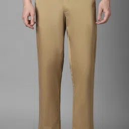 louis philippe Men Slim Fit Khaki Pure Cotton Trousers-picture-23