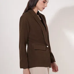 clobug Women Solid Single Breasted Casual Blazer image 3