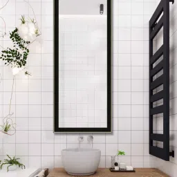 elegant arts and frames Synthetic Wood Black Framed 4 X 2 Ft Full Length Mirror image 1