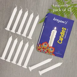 kreyam's White Candles Long Burning for Outdoor, Camping, Emergency, Survival - 12 ack Candle-picture-26