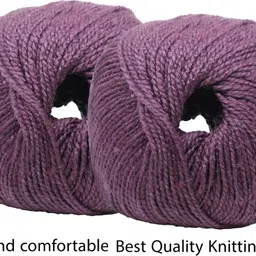 royal villa Original Knitting Yarn Wool-2 Ply- Dusky Purple Woolen Crochet Yarn Thread. Wool Yarn for Knitting. Woolen Thread-200gm image 2