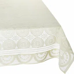 delhi pvc corp Polyester 4 Seater Self Design Table Cover image 2