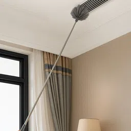 jhwoqu Microfiber 100 inch ExtensionPole with Cleaning Fan High Ceiling Duster Silicone Wet and Dry Brush image 1