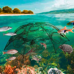 citynet Umbrella Fishing Net 8 Side Pocket Foldable Bait Fish Trap Nylon Fish Catcher Fishing Net image 3